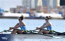 Sonia Baluzzo Chiaruzzo (b), Evelyn Maricel Silvestro (s), Lightweight Women's Double Sculls, Argentina, 2024 World Rowing Cup III, Poznan, Poland © Detlev Seyb / MyRowingPhoto.com