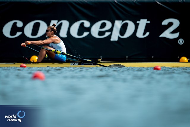 Alejandra Alonso, Women's Single Sculls, Paraguay, 2024 World Rowing Cup III, Poznan, Poland © World Rowing / Benedict Tufnell