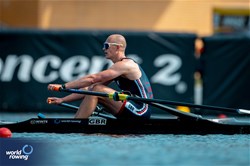George Bourne, Men's Single Sculls, Great Britain, 2024 World Rowing Cup III, Poznan, Poland © World Rowing / Benedict Tufnell