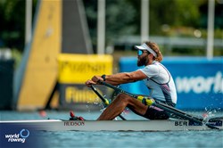 Dara Alizadeh, Men's Single Sculls, Bermuda, 2024 World Rowing Cup III, Poznan, Poland © World Rowing / Benedict Tufnell
