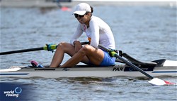 Nicole Martinez, Women's Single Sculls, Paraguay, 2024 World Rowing Cup III, Poznan, Poland © Detlev Seyb / MyRowingPhoto.com