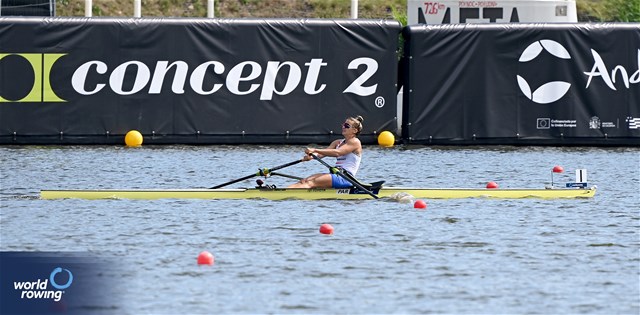 Alejandra Alonso, Women's Single Sculls, Paraguay, 2024 World Rowing Cup III, Poznan, Poland © Maren Derlien / MyRowingPhoto.com