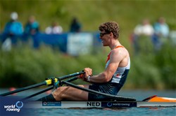 Pieter Van Veen, Men's Single Sculls, Netherlands, 2024 World Rowing Cup III, Poznan, Poland © World Rowing / Benedict Tufnell