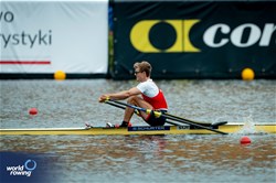 Jan Schaeuble, Lightweight Men's Single Sculls, Switzerland, 2024 World Rowing Cup III, Poznan, Poland © World Rowing / Benedict Tufnell