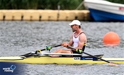 Paul Umbach, PR2 Men's Single Sculls, Germany, 2024 World Rowing Cup III, Poznan, Poland © Detlev Seyb / MyRowingPhoto.com