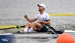 Lukas Reim, Lightweight Men's Single Sculls, Austria, 2024 World Rowing Cup III, Poznan, Poland © Detlev Seyb / MyRowingPhoto.com