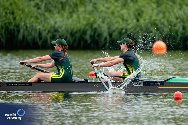 Jessica Morrison (b), Annabelle Mcintyre (s), Women's Pair, Australia, 2024 World Rowing Cup III; Poznan; Poland; WCIII © World Rowing / Benedict Tufnell