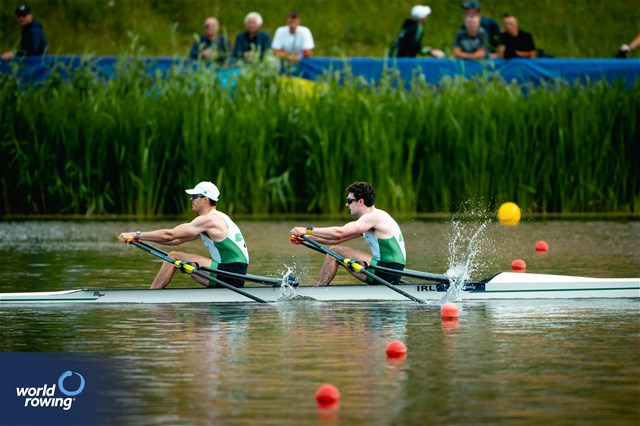 Daire Lynch (b), Philip Doyle (s), Men's Double Sculls, Ireland, 2024 World Rowing Cup III; Poznan; Poland; WCIII © World Rowing / Benedict Tufnell