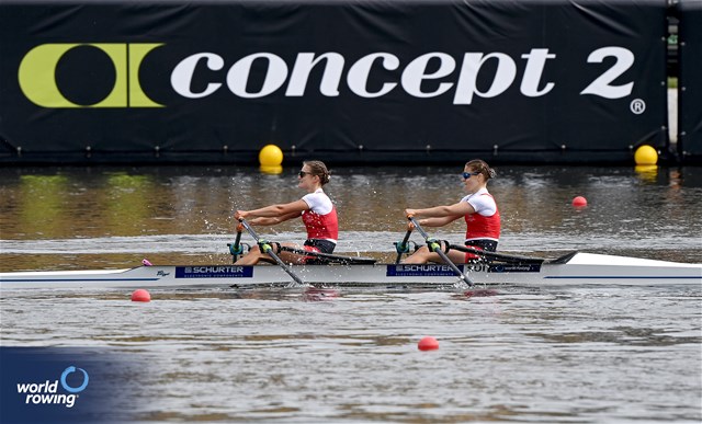 Olivia Nacht (b), Eline Rol (s), Lightweight Women's Double Sculls, Switzerland, 2024 World Rowing Cup III, Poznan, Poland © Maren Derlien / MyRowingPhoto.com