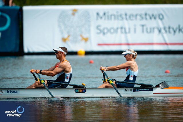 Esther Van Der Loos (b), Cornelis De Koning (s), PR2 Mixed Double Sculls, Netherlands, 2024 World Rowing Cup III; Poznan; Poland; WCIII © World Rowing / Benedict Tufnell