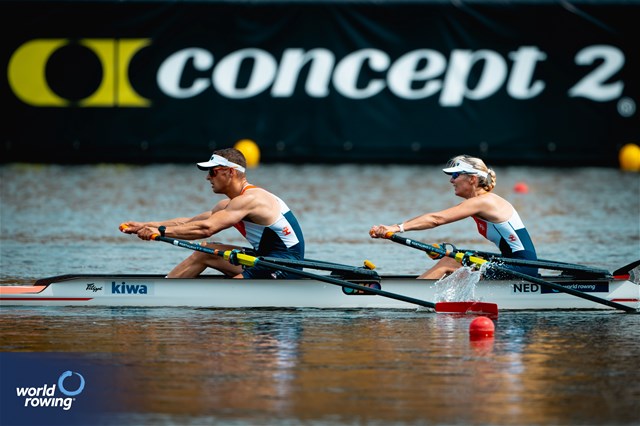 Esther Van Der Loos (b), Cornelis De Koning (s), PR2 Mixed Double Sculls, Netherlands, 2024 World Rowing Cup III; Poznan; Poland; WCIII © World Rowing / Benedict Tufnell