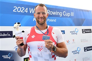 Damir Martin, Men's Single Sculls, Croatia, Silver, 2024 World Rowing Cup III, Poznan, Poland © Detlev Seyb / MyRowingPhoto.com