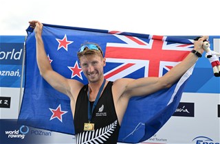 Thomas Mackintosh, Men's Single Sculls, New Zealand, Gold, 2024 World Rowing Cup III, Poznan, Poland © Detlev Seyb / MyRowingPhoto.com