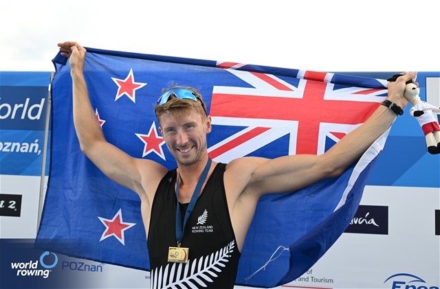 Thomas Mackintosh, Men's Single Sculls, New Zealand, Gold, 2024 World Rowing Cup III, Poznan, Poland © Detlev Seyb / MyRowingPhoto.com