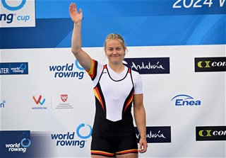 Juliane Faralisch, Women's Single Sculls, Germany, Silver, 2024 World Rowing Cup III, Poznan, Poland © Detlev Seyb / MyRowingPhoto.com