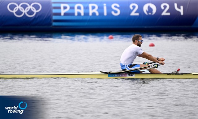 Stefanos Ntouskos, Men's Single Sculls, Greece, 2024 Olympic Games Rowing Regatta, Paris, France / © World Rowing / Detlev Seyb