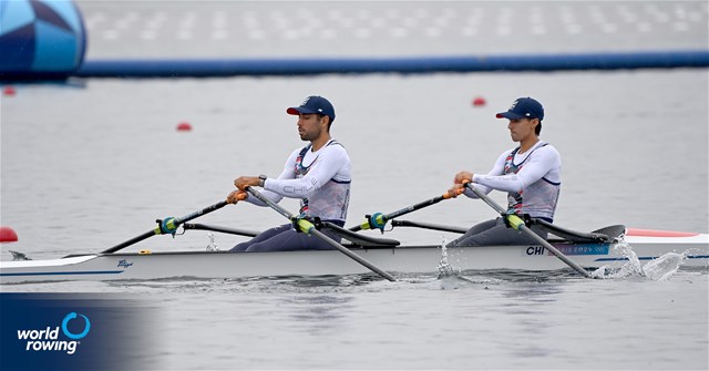 Eber Sanhueza (b), Cesar Abaroa (s), Lightweight Men's Double Sculls, Chile, 2024 Olympic Games Rowing Regatta, Paris, France / © World Rowing / Detlev Seyb