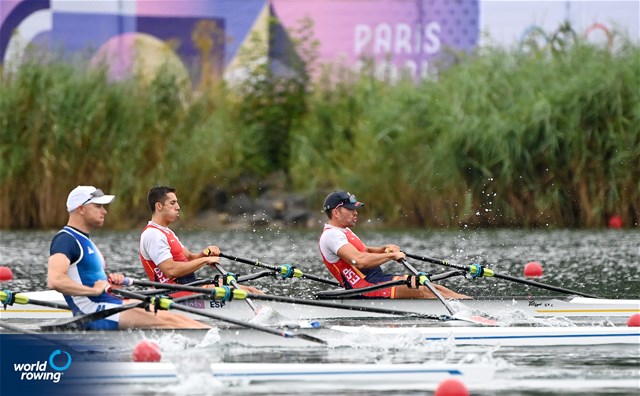 Aleix Garcia I Pujolar (b), Rodrigo Conde Romero (s), Men's Double Sculls, Spain, 2024 Olympic Games Rowing Regatta, Paris, France / © World Rowing / Detlev Seyb