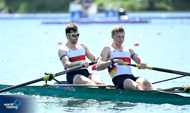 Julius Christ (b), Soenke Kruse (s), Men's Pair, Germany, 2024 Olympic Games Rowing Regatta, Paris, France / © World Rowing / Detlev Seyb