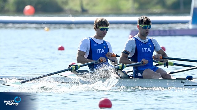 Nicolo' Carucci (b), Matteo Sartori (s), Men's Double Sculls, Italy, 2024 Olympic Games Rowing Regatta, Paris, France / © World Rowing / Detlev Seyb