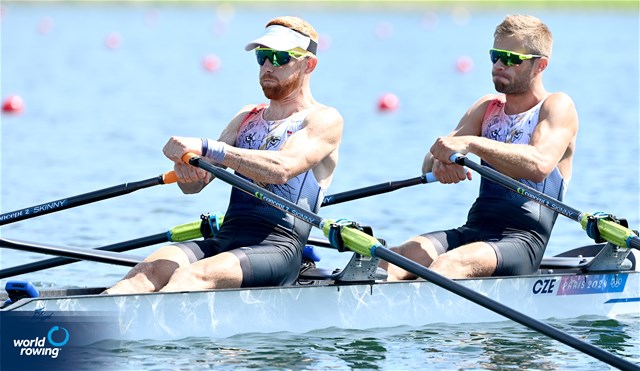 Jiri Simanek (b), Miroslav Vrastil (s), Lightweight Men's Double Sculls, Czechia, 2024 Olympic Games Rowing Regatta, Paris, France / © World Rowing / Detlev Seyb