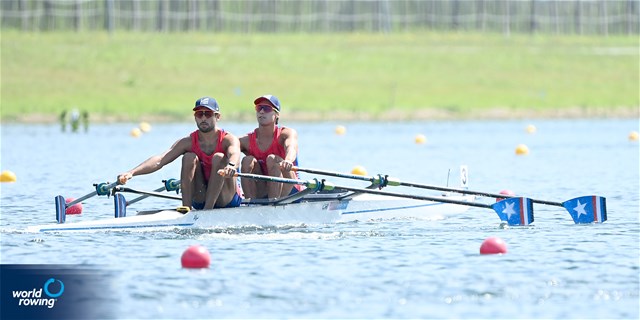Eber Sanhueza (b), Cesar Abaroa (s), Lightweight Men's Double Sculls, Chile, 2024 Olympic Games Rowing Regatta, Paris, France / © World Rowing / Detlev Seyb
