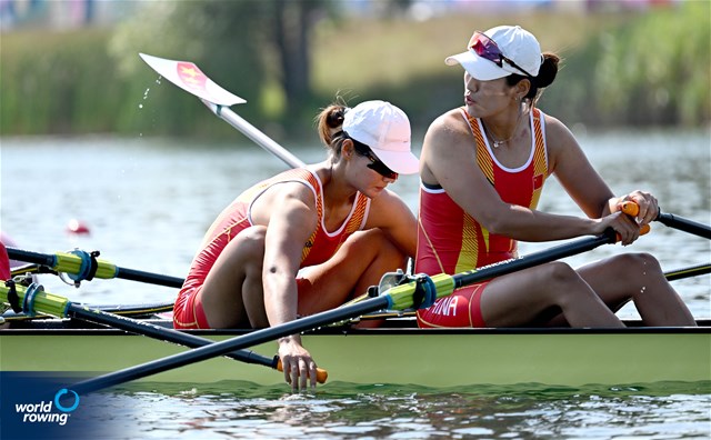 Yunxia Chen (b), Ling Zhang, Yang Lyu, Xiaotong Cui (s), Women's Quadruple Sculls, People's Republic of China, 2024 Olympic Games Rowing Regatta, Paris, France / © World Rowing / Detlev Seyb