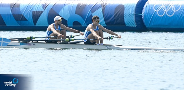 Antonios Papakonstantinou (b), Petros Gkaidatzis (s), Lightweight Men's Double Sculls, Greece, 2024 Olympic Games Rowing Regatta, Paris, France / © World Rowing / Detlev Seyb