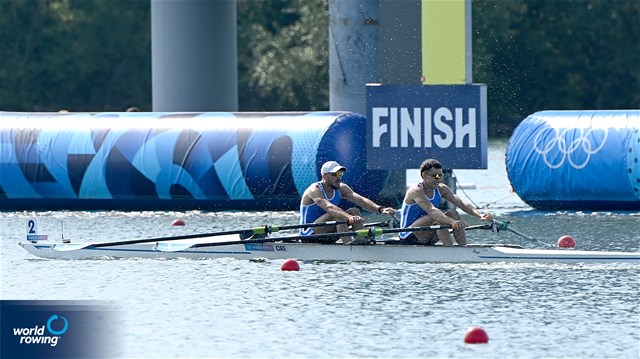 Antonios Papakonstantinou (b), Petros Gkaidatzis (s), Lightweight Men's Double Sculls, Greece, 2024 Olympic Games Rowing Regatta, Paris, France / © World Rowing / Detlev Seyb