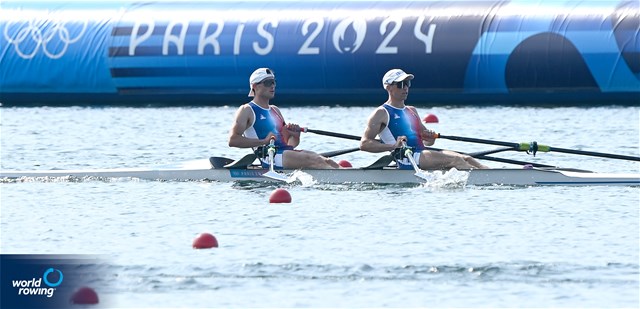 Hugo Beurey (b), Ferdinand Ludwig (s), Lightweight Men's Double Sculls, France, 2024 Olympic Games Rowing Regatta, Paris, France / © World Rowing / Detlev Seyb
