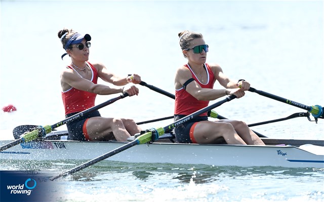 Khadija Krimi (b), Selma Dhaouadi (s), Lightweight Women's Double Sculls, Tunisia 2024 Olympic Games Rowing Regatta, Paris, France / © World Rowing / Detlev Seyb