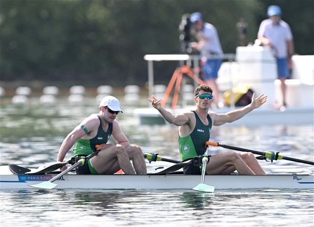 Daire Lynch (b), Philip Doyle (s), Men's Double Sculls, Ireland, 2024 Olympic Games Rowing Regatta, Paris, France / © World Rowing / Detlev Seyb