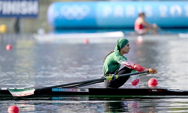 Fatemeh Mojallaltopraghghale, Women's Single Sculls, Islamic Republic of Iran, 2024 Olympic Games Rowing Regatta, Paris, France / © World Rowing / Detlev Seyb