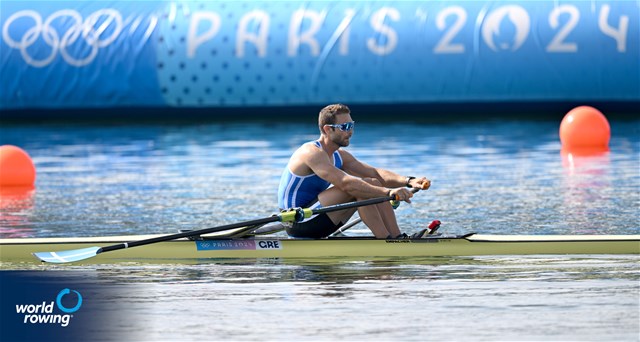 Stefanos Ntouskos, Men's Single Sculls, Greece, 2024 Olympic Games Rowing Regatta, Paris, France / © World Rowing / Detlev Seyb