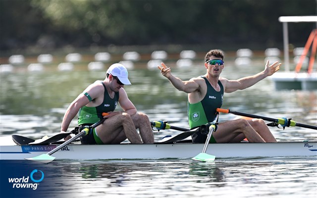 Daire Lynch (b), Philip Doyle (s), Men's Double Sculls, Ireland, 2024 Olympic Games Rowing Regatta, Paris, France / © World Rowing / Detlev Seyb