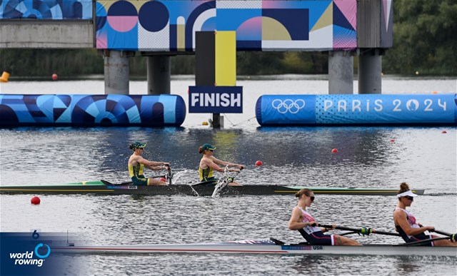 Jess Morrison (b), Annabelle Mcintyre (s), Women's Pair, Australia, 2024 Olympic Games Rowing Regatta, Paris, France &#169; World Rowing / Detlev Seyb