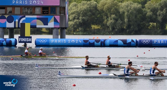 Jiri Simanek (b), Miroslav Vrastil (s), Lightweight Men's Double Sculls, Czechia, 2024 Olympic Games Rowing Regatta, Paris, France &#169; World Rowing / Detlev Seyb