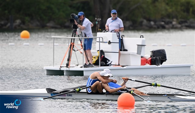 Antonios Papakonstantinou (b), Petros Gkaidatzis (s), Lightweight Men's Double Sculls, Greece, 2024 Olympic Games Rowing Regatta, Paris, France &#169; World Rowing / Detlev Seyb