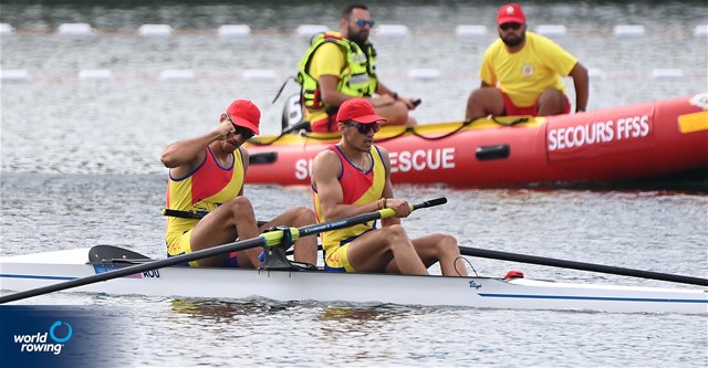Florin Arteni (b), Florin Sorin Lehaci (s), Men's Pair, Romania, 2024 Olympic Games Rowing Regatta, Paris, France &#169; World Rowing / Detlev Seyb