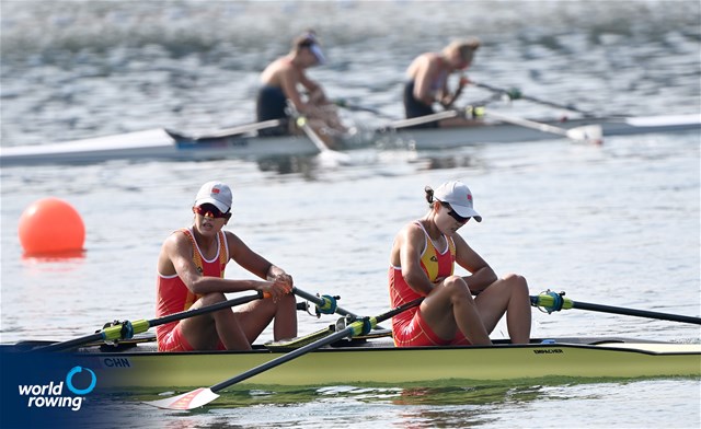 Shuangmei Shen (b), Shiyu Lu (s), Women's Double Sculls, People's Republic of China, 2024 Olympic Games Rowing Regatta, Paris, France / © World Rowing / Detlev Seyb