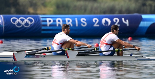 Martin Mackovic (b), Nikolaj Pimenov (s), Men's Double Sculls, Serbia, 2024 Olympic Games Rowing Regatta, Paris, France / © World Rowing / Detlev Seyb