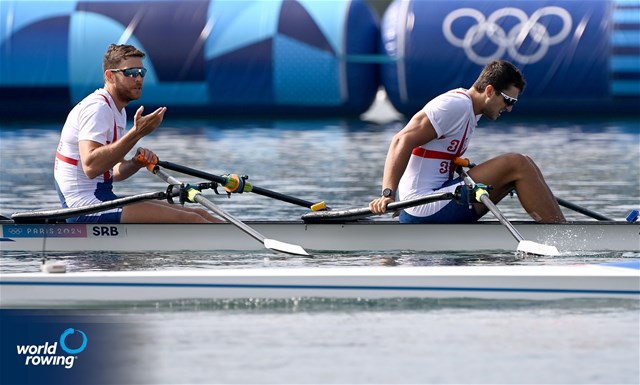 Martin Mackovic (b), Nikolaj Pimenov (s), Men's Double Sculls, Serbia, 2024 Olympic Games Rowing Regatta, Paris, France / © World Rowing / Detlev Seyb