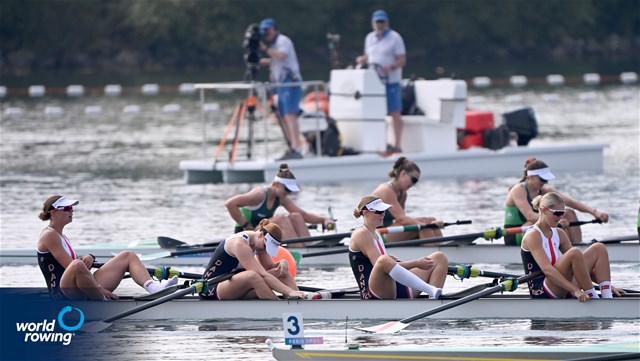 Astrid Steensberg (b), Frida Sanggaard Nielsen, Marie Skytte Hauberg Johannesen, Julie Poulsen (s), Women's Four, Denmark, 2024 Olympic Games Rowing Regatta, Paris, France / © World Rowing / Detlev Seyb