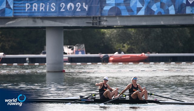 Brooke Francis (b), Lucy Spoors (s), Women's Double Sculls, New Zealand, 2024 Olympic Games Rowing Regatta, Paris, France / © World Rowing / Detlev Seyb