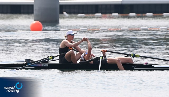 Brooke Francis (b), Lucy Spoors (s), Women's Double Sculls, New Zealand, 2024 Olympic Games Rowing Regatta, Paris, France / © World Rowing / Detlev Seyb