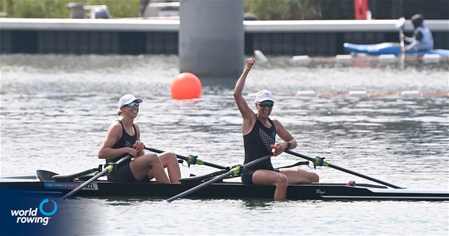 Brooke Francis (b), Lucy Spoors (s), Women's Double Sculls, New Zealand, 2024 Olympic Games Rowing Regatta, Paris, France / © World Rowing / Detlev Seyb