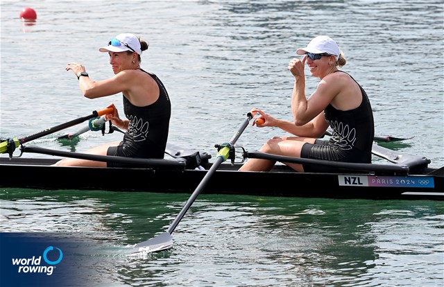 Brooke Francis (b), Lucy Spoors (s), Women's Double Sculls, New Zealand, 2024 Olympic Games Rowing Regatta, Paris, France / © World Rowing / Detlev Seyb