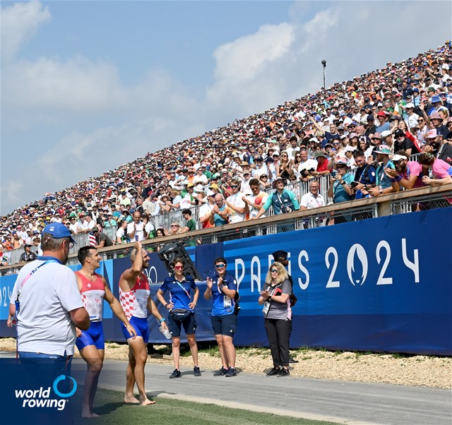 Martin Sinkovic (b), Valent Sinkovic (s), Men's Pair, Croatia, 2024 Olympic Games Rowing Regatta, Paris, France / © World Rowing / Detlev Seyb