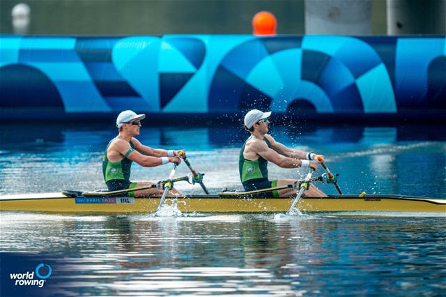 Fintan Mc Carthy (b), Paul O Donovan (s), Lightweight Men's Double Sculls, Ireland, 2024 Olympic Games Rowing Regatta, Paris, France © World Rowing / Benedict Tufnell