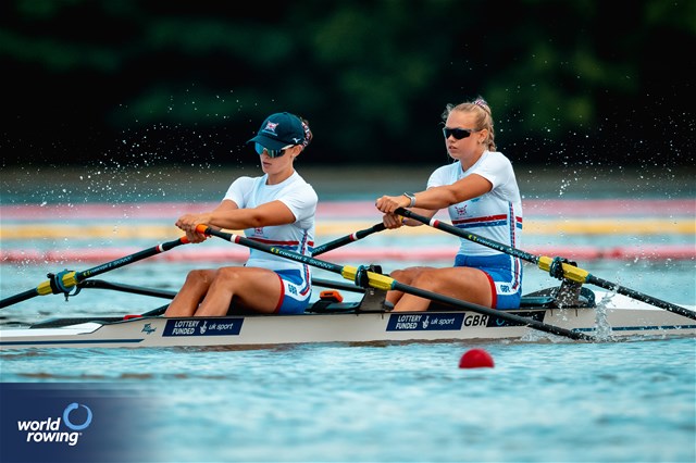 Poppy Baker (b), Rachel Bradley (s), Under 23 Women's Double Sculls, Great Britain, 2024 World Rowing Senior, Under 23 & Under 19 Championships, St Catharines, Canada © World Rowing / Benedict Tufnell
